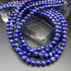 6mm Lapis Lazuli Genuine Semi Precious Natural Gemstone Bead Strand